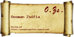 Ossman Zsófia névjegykártya